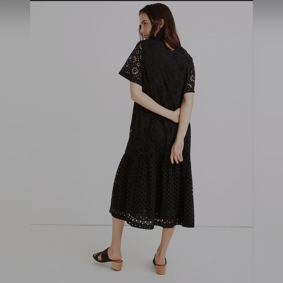 Madewell Eyelet-Mix Midi Dress - Picture 3 of 9